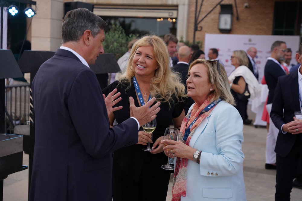 Borut Pahor im Austausch mit Dr. Pippa Malmgren und Sabine Christiansen