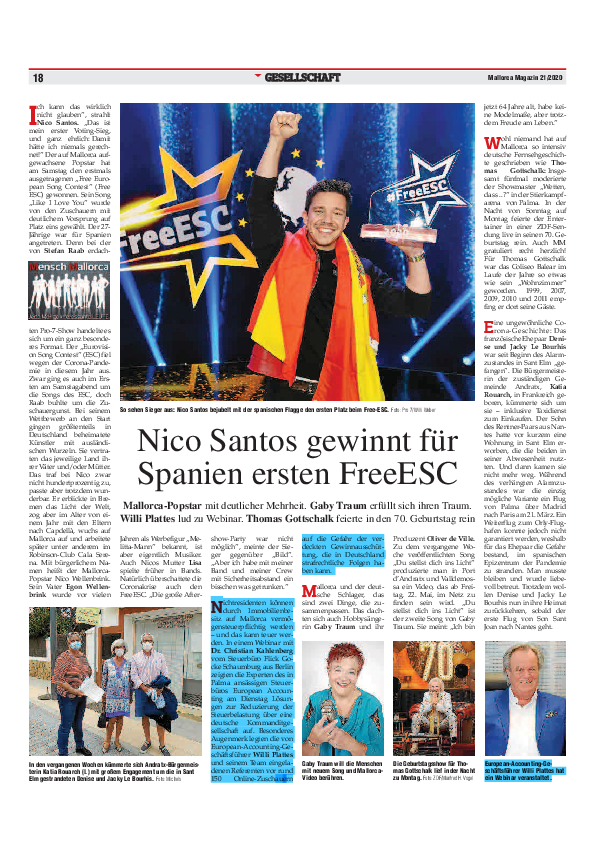 Zeitungsartikel Nico Santos gewinnt für Spanien ersten FreeESC