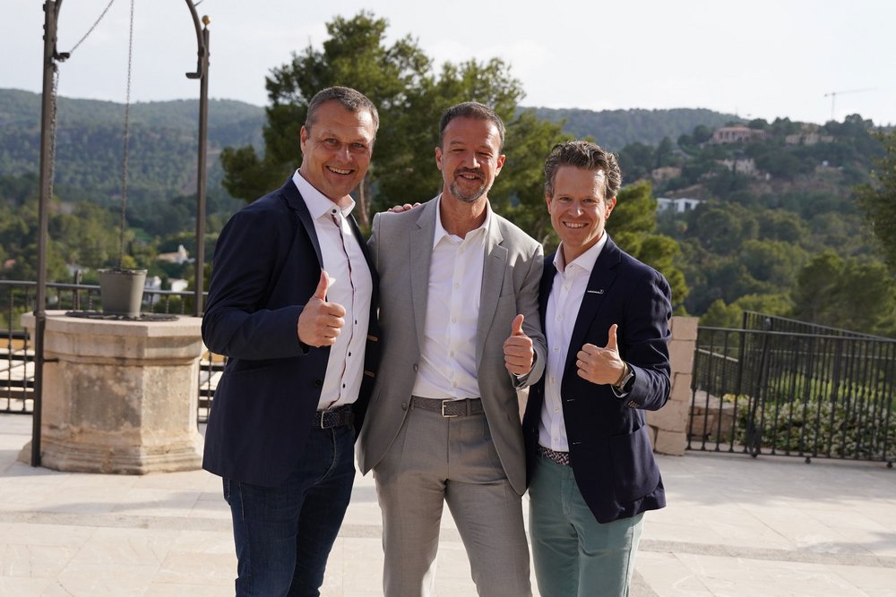 Jörg Heinermann, Fredi Bobic und Paul Schif