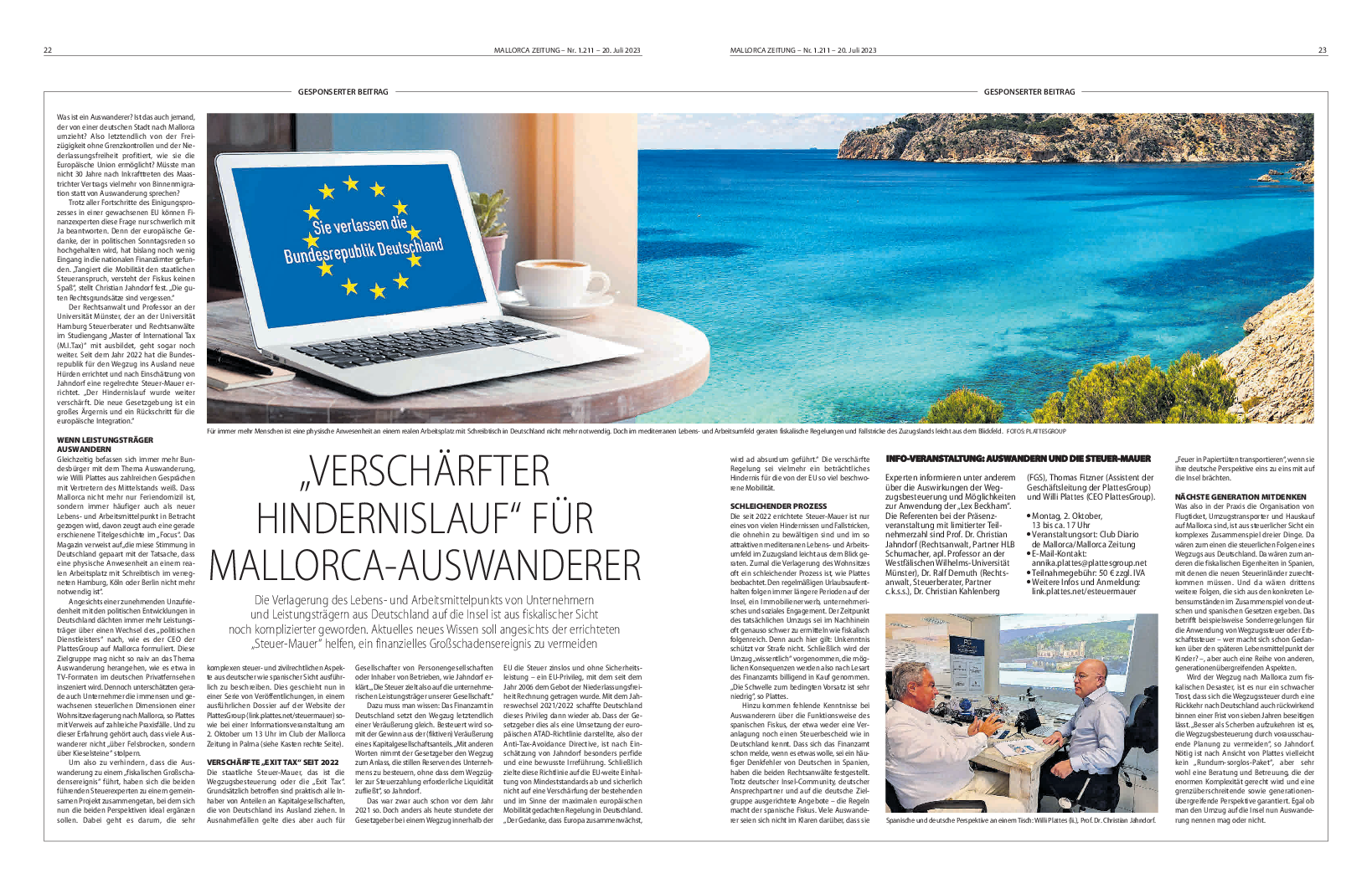 Zeitungsartikel von der MallorcaZeitung