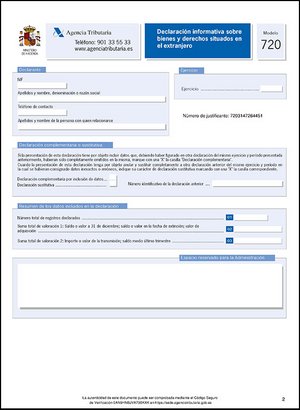 Modelo 720 Dokument