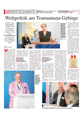 Mallorca Magazin: „Weltpolitik am Tramuntana-Gebirge."