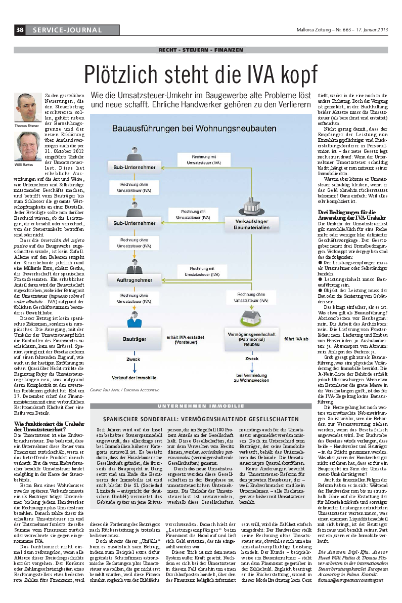 Zeitungsausschnitt mit Titel Plötzlich steht die IVA kopf