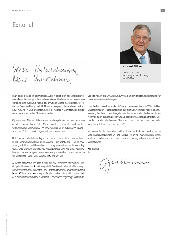 Editorial Mittelstand Juni 2023