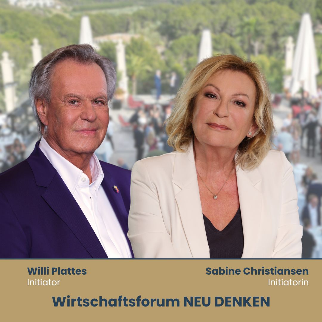 Die Initiatoren des Wirtschaftsforums NEU DENKEN Sabine Christiansen und Willi Plattes