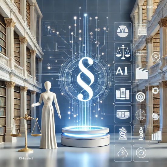 Illustration einer futuristischen Bibliothek