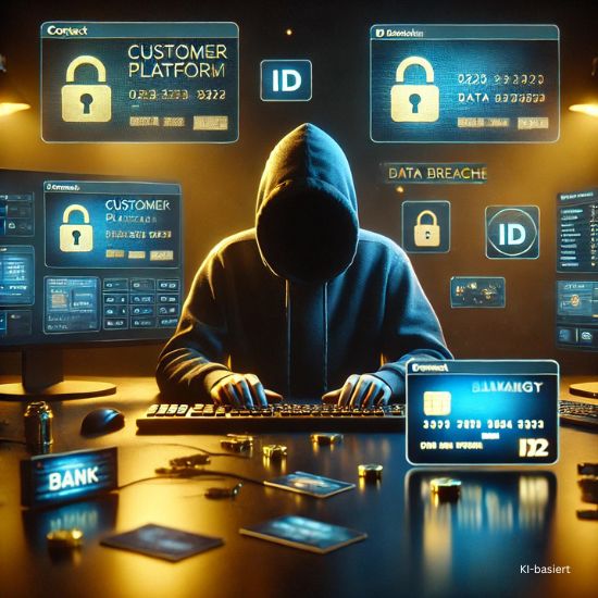 KI-Hacker mit Kaputze bei der Arbeit