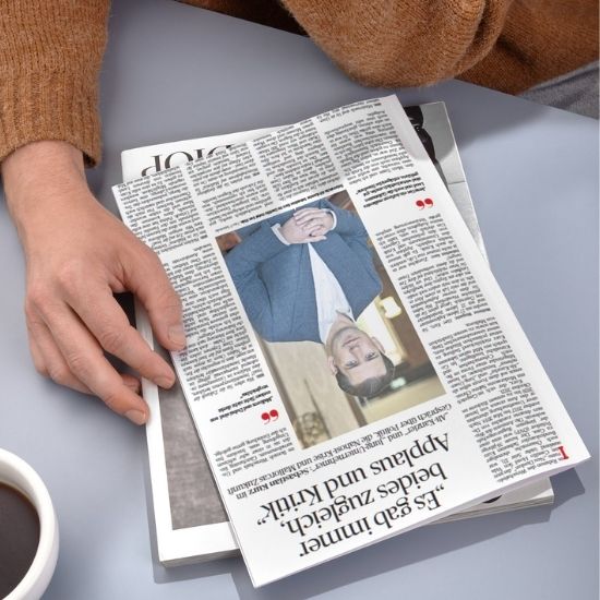 Mockup von Zeitungszeite Mallorca Magazin