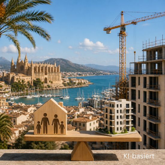 KI-Illustration Wohnungsbau auf Mallorca