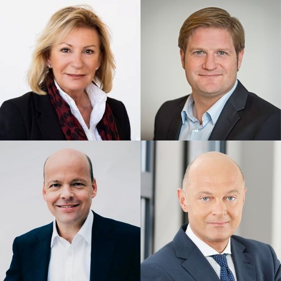 Die vier Moderatoren von NEU DENKEN: Sabine Christiansen, Michael Bröcker, Horst von Buttlar und Ulrich Reitz