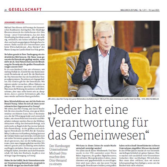 Interview Michael Otto in der Mallorca Zeitung