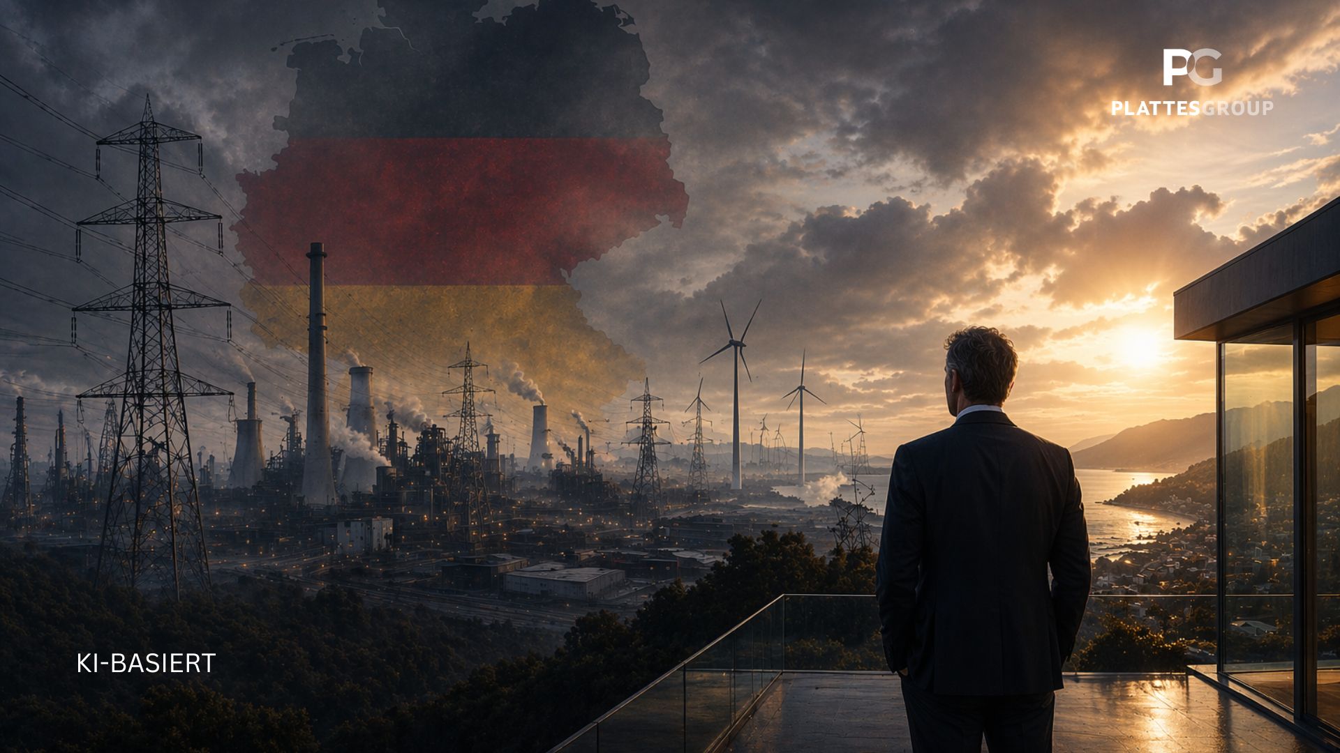 KI-Illustration Wirtschaftsstandort Deutschland